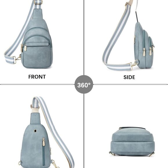 Small Sling Bag for Women Leather Crossbody Bags Fanny Pack Chest Bag for Travel - Picture 8 of 8